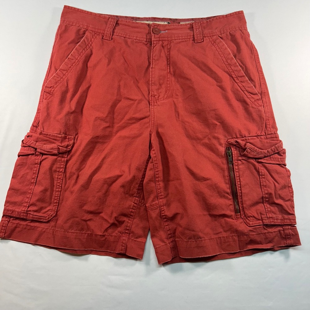 No Boundaries Mens Heritage Cargo‎ Shorts 36 Rusty Brick Red Cotton NB19B100